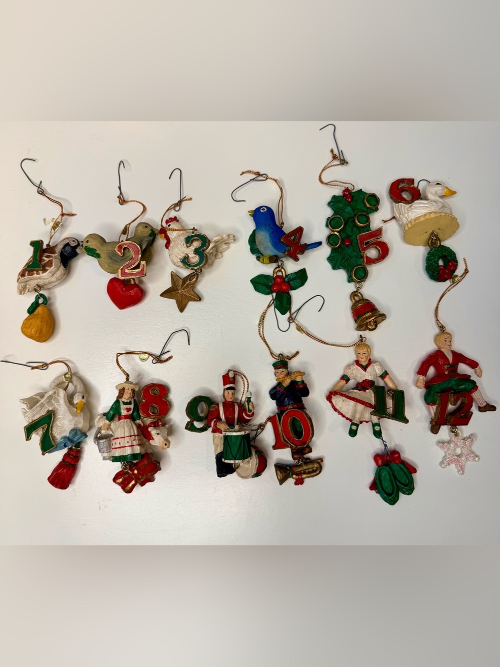 Home For The Holidays 12 Days of Christmas Ornament Set Complete Box Vintage 97